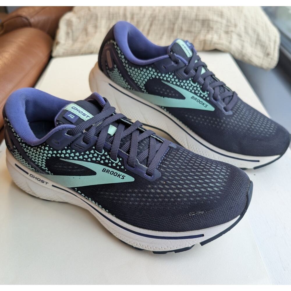 BROOKS Ghost Women's 10.5 Athletic Workout Running Shoes Blue Ghost 14 Cushioned